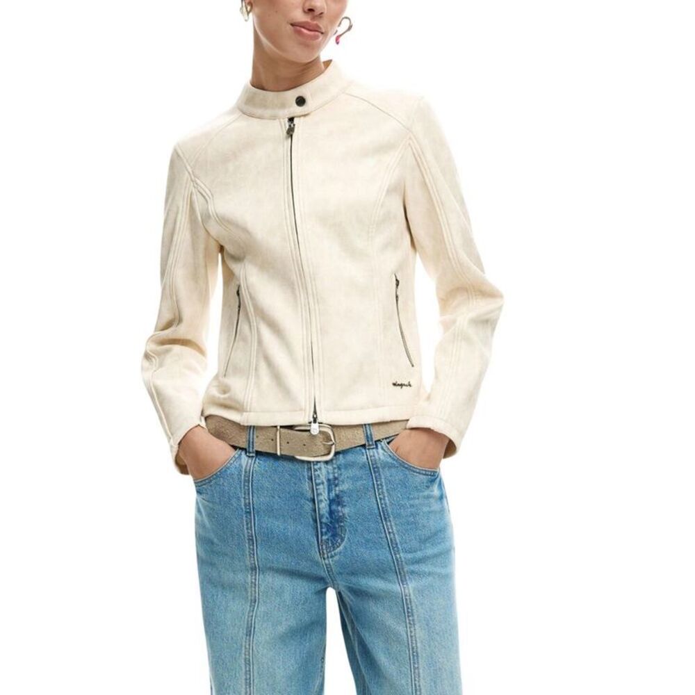 Desigual Beige Polyester Full-Length Women's Jacket